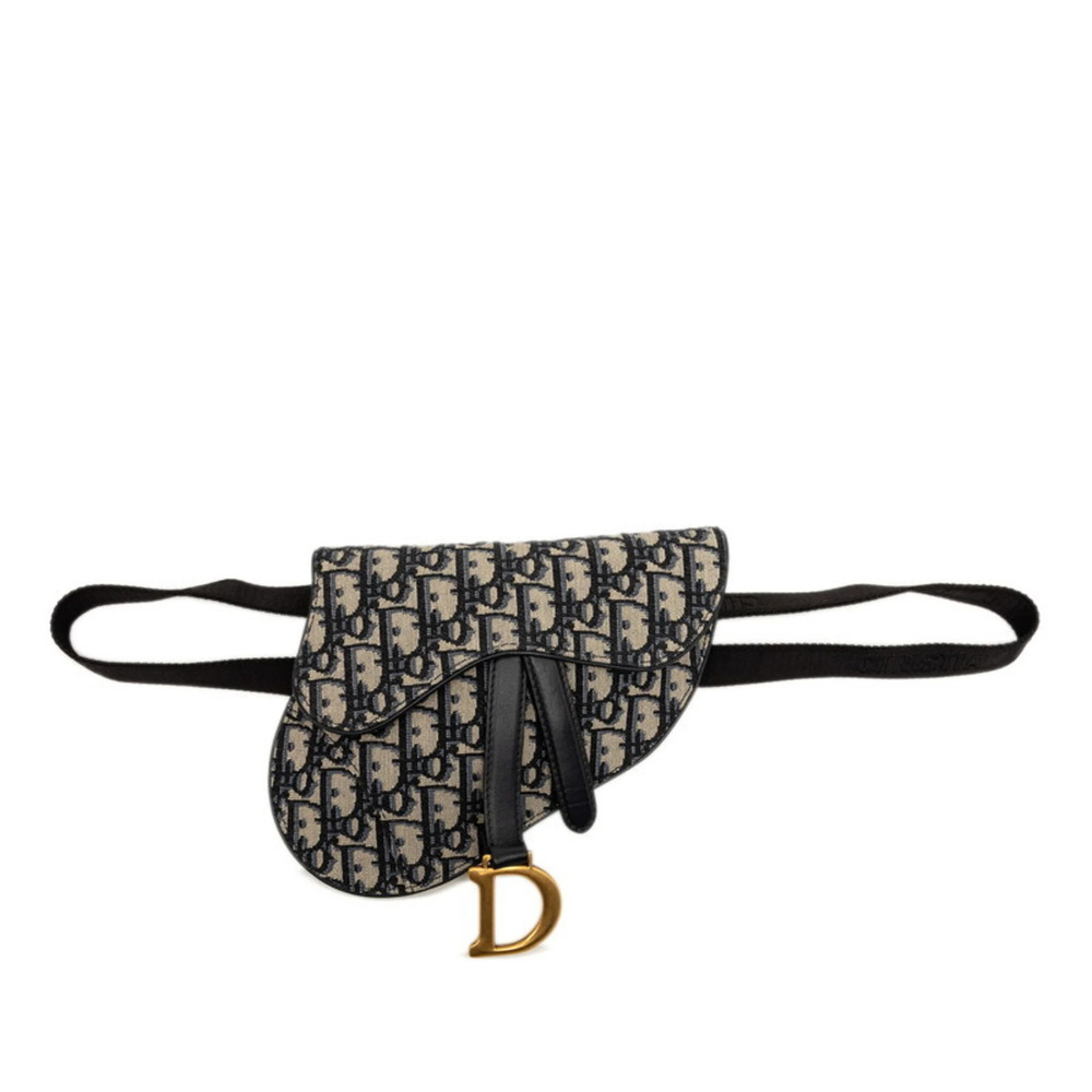 CHRISTIAN DIOR Black Leather Shoulder Bag